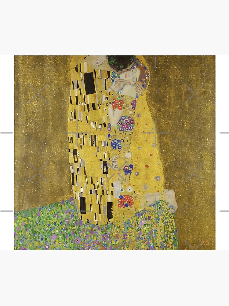 Aperçu 3 sur 3. Tentures avec l'œuvre Le Baiser - Gustav Klimt - Affiche d'exposition créée et vendue par studiofrivolo.