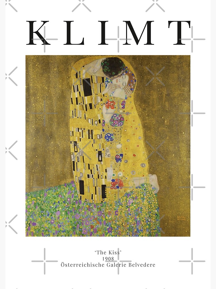 Thumbnail 3 of 3, Poster, The Kiss - Gustav Klimt - Exhibition Poster designed and sold by studiofrivolo.