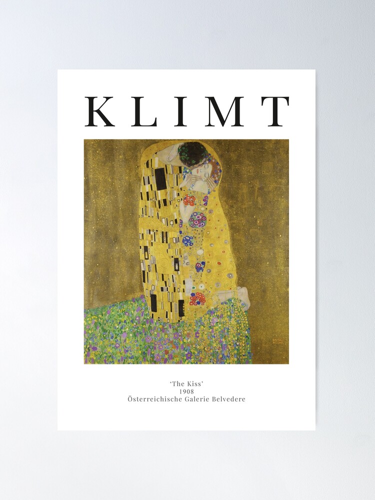 Thumbnail 2 of 3, Poster, The Kiss - Gustav Klimt - Exhibition Poster designed and sold by studiofrivolo.
