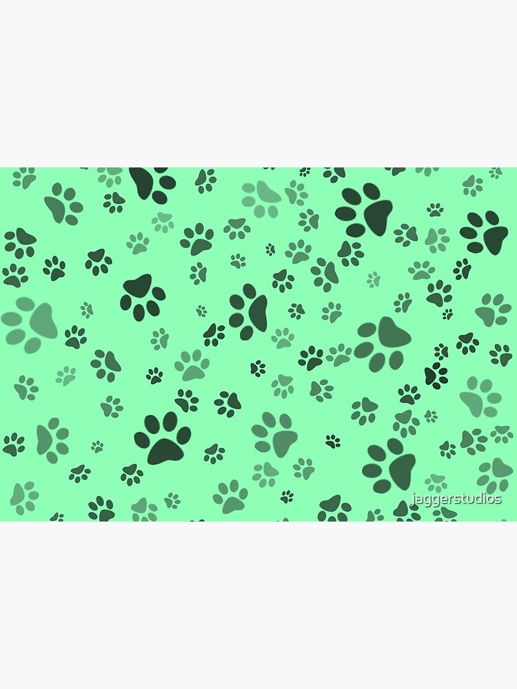 Mint Paw Print Pattern by jaggerstudios