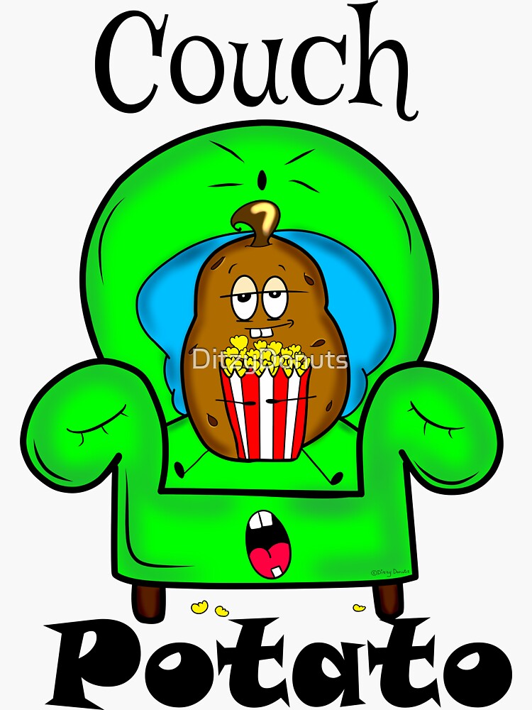 "Couch Potato_Chip" Sticker by DitzyDonuts Redbubble