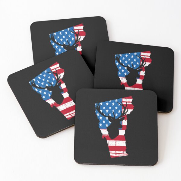 Item preview, Vermont American Flag Deer Hunting designed and sold by Tee Kaboom!.