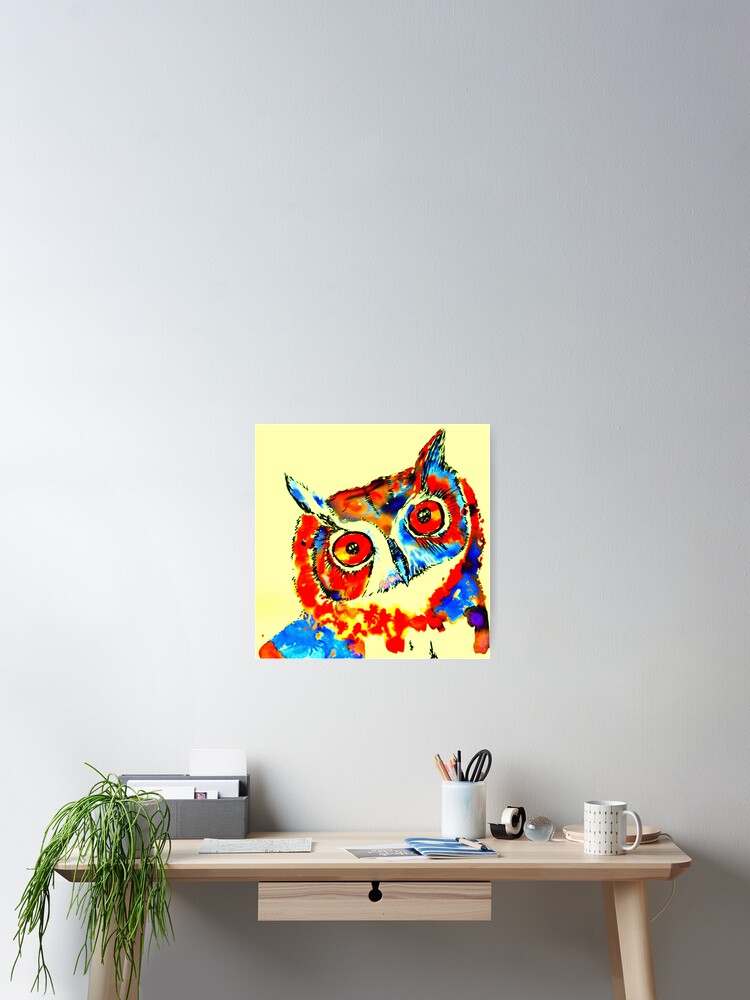 Thumbnail 2 of 3, Poster, Carnivowl the Owl designed and sold by curlyartcloud.