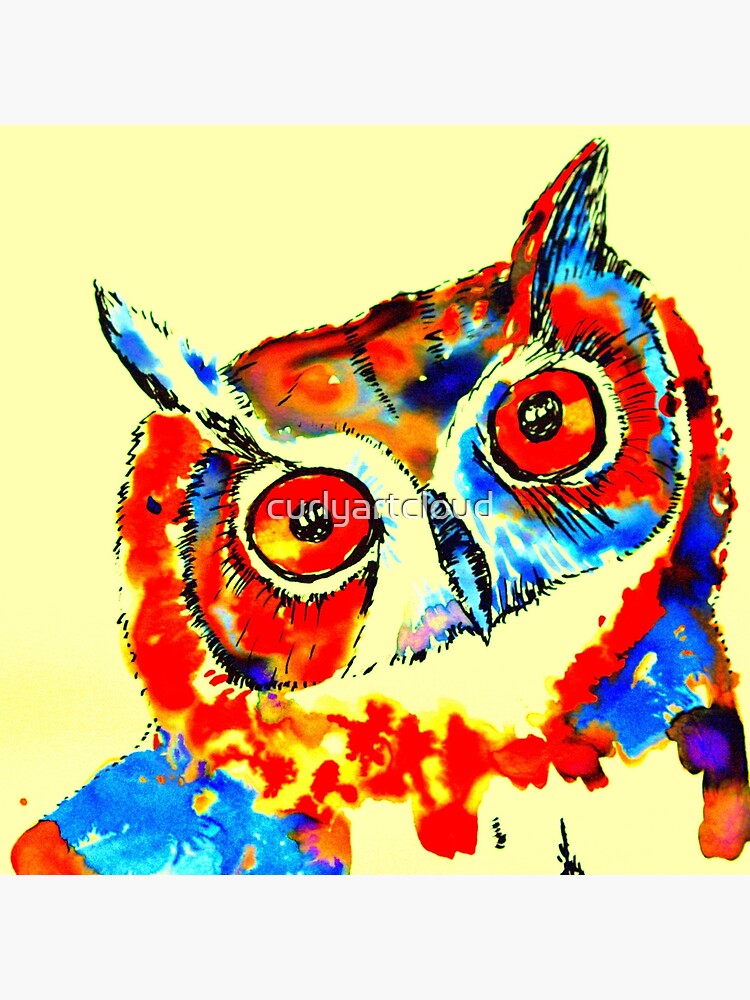 Thumbnail 3 of 3, Poster, Carnivowl the Owl designed and sold by curlyartcloud.