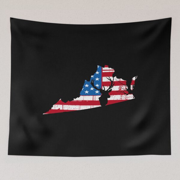 Item preview, Virginia American Flag Deer Hunting designed and sold by Tee Kaboom!.