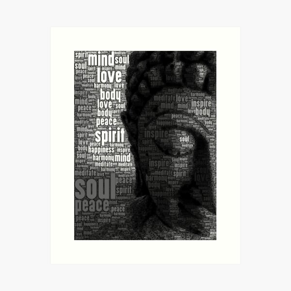 WORDS OF WISDOM. Mindfulness poster. Meditation print. Buddha print. Inspiring word art. Inspiring words art. Word art. Inspiring buy words.