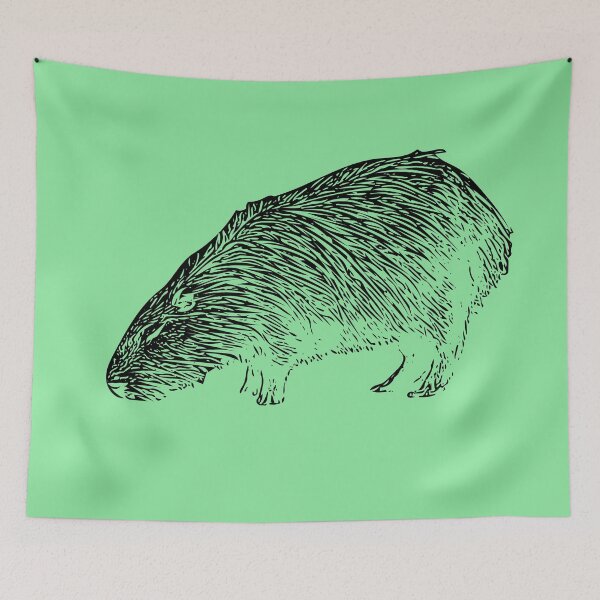 Item preview, Capybara Black Print  designed and sold by designsasstultd.