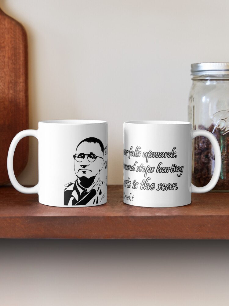 Berthold Brecht Zitat auf 1000DM Banknote auf Fototasse Kaffeebecher Kaffeetasse 