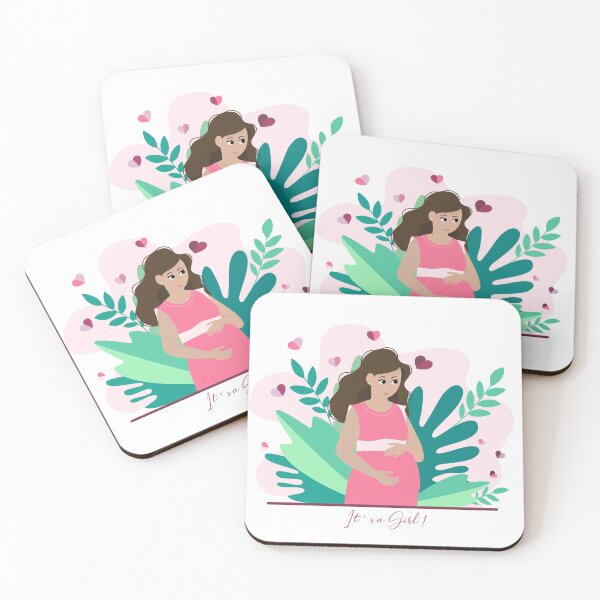 Item preview, it's a girl! Pregnancy announcement illustration designed and sold by Arch4Design.
