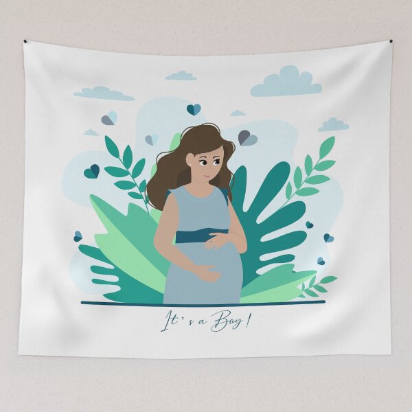 Item preview, it's a boy! Pregnancy announcement illustration designed and sold by Arch4Design.