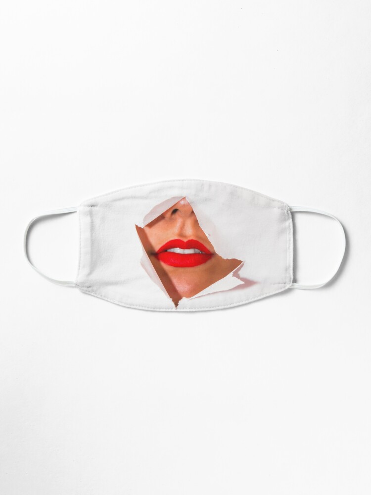 Alternate view of Red Lips Ripped Mask