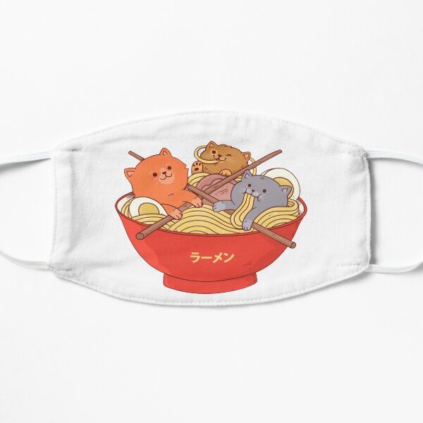 Ramen cats t-shirt Flat Mask