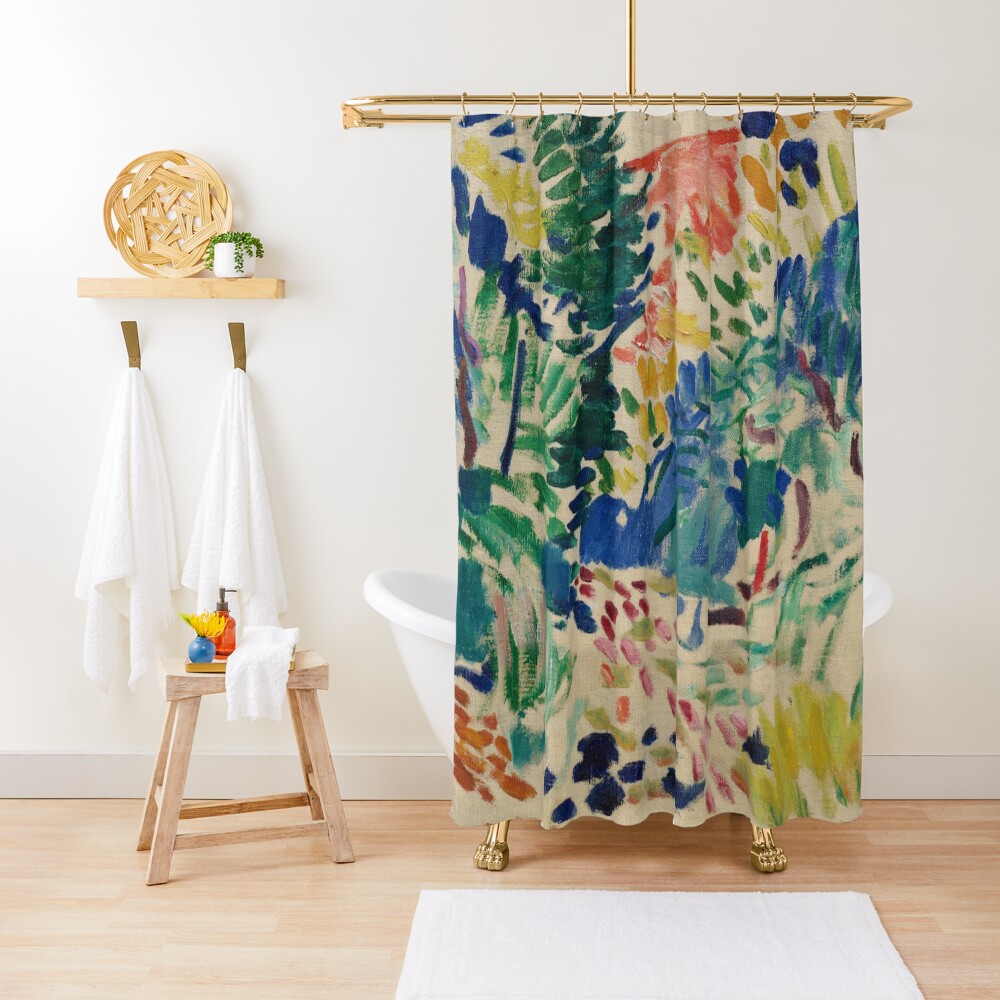 Henri Matisse - Landscape At Collioure - Exhibition Poster Shower Curtain