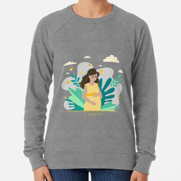 I'm pregnant! Pregnancy announcement illustration Lightweight Sweatshirt
