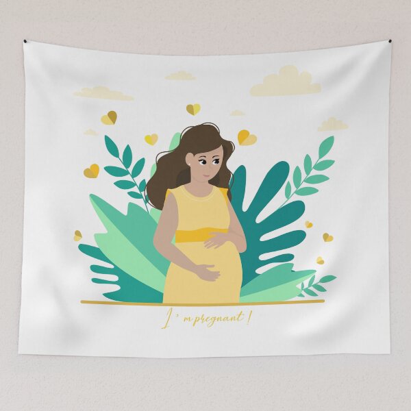 Item preview, I'm pregnant! Pregnancy announcement illustration designed and sold by Arch4Design.