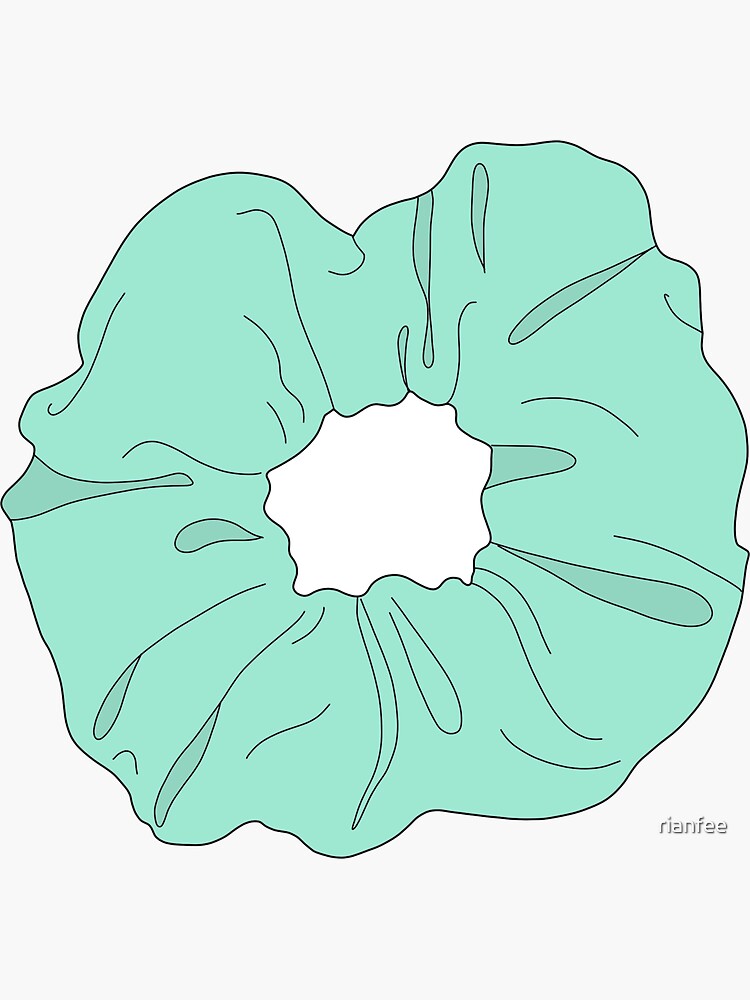 green scrunchie sticker by rianfee redbubble
