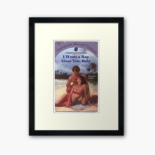 Cover of romance book "I Wrote a Rap About You, Baby". Framed Art Print