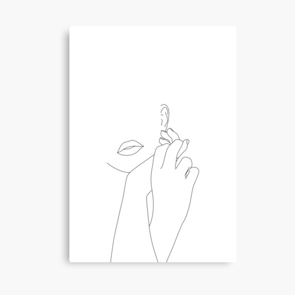 Face line drawing illustration - Fleur Canvas Print