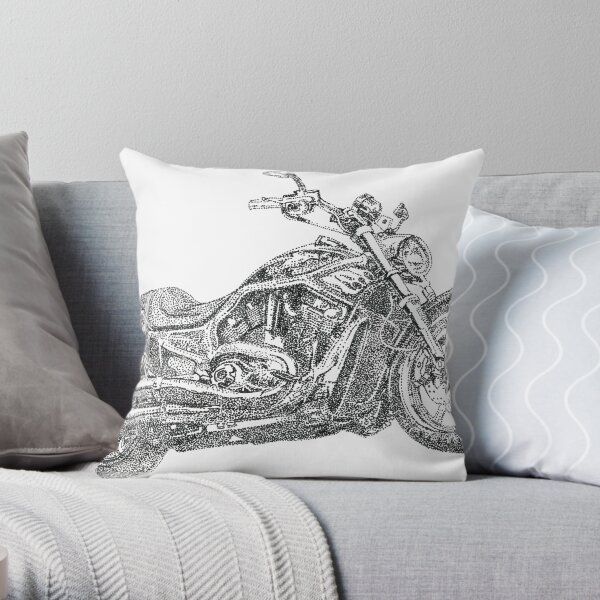 Fat Boy Rocker's Bike Throw Pillow