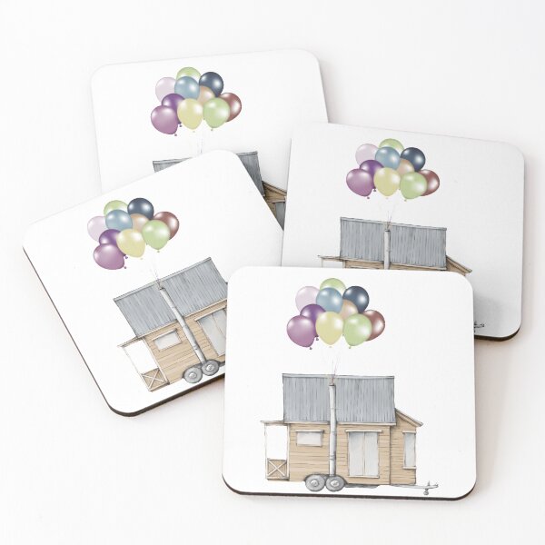 Item preview, Up Tiny House On Wheels With Balloons In The Chimney designed and sold by iosta.