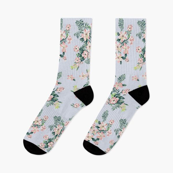 Item preview, baby blue tropical flowers designed and sold by popping daisy.