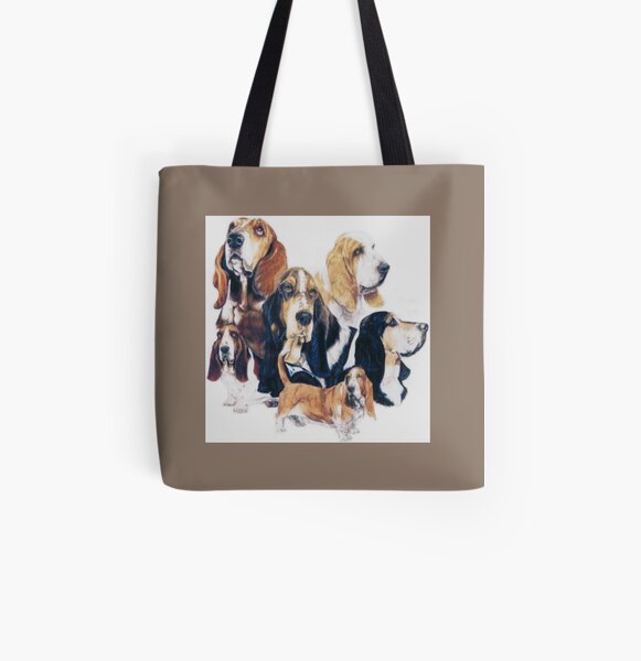 basset hound tote bags