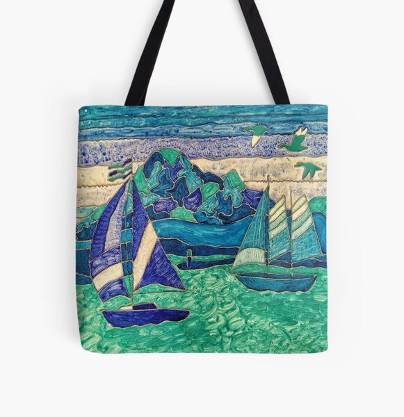 CUTE SAIL BOATS FUNNY QUOTE All Over Print Tote Bag