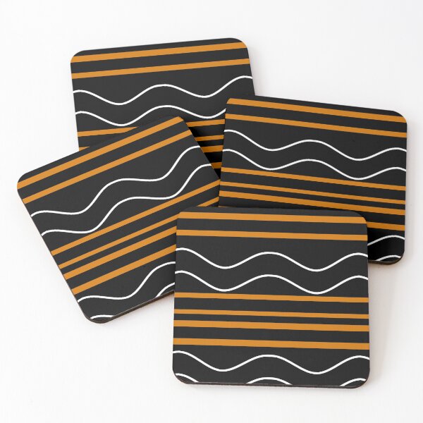 Item preview, Lala Stripe Doodle Waves Orange designed and sold by LalaDoodleBug.