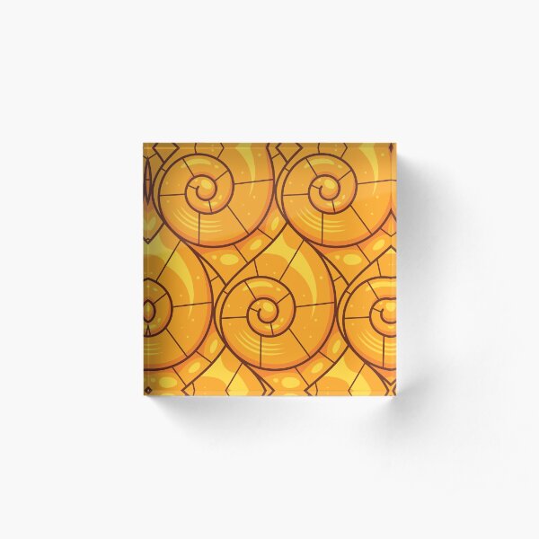 Gold Nautilus Seashell Acrylic Block