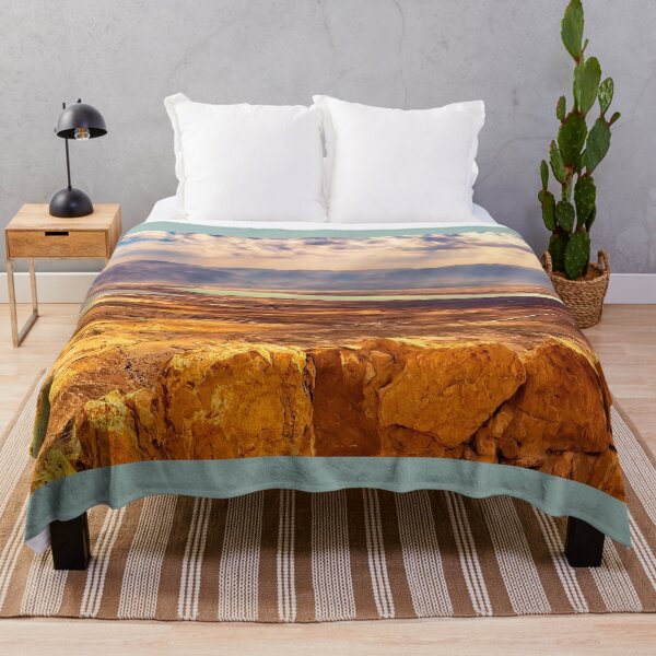 Masada and the Dead Sea Panorama Throw Blanket