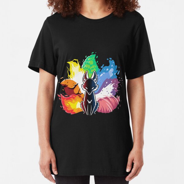 Kitsune Nine Tail fox Slim Fit T-Shirt