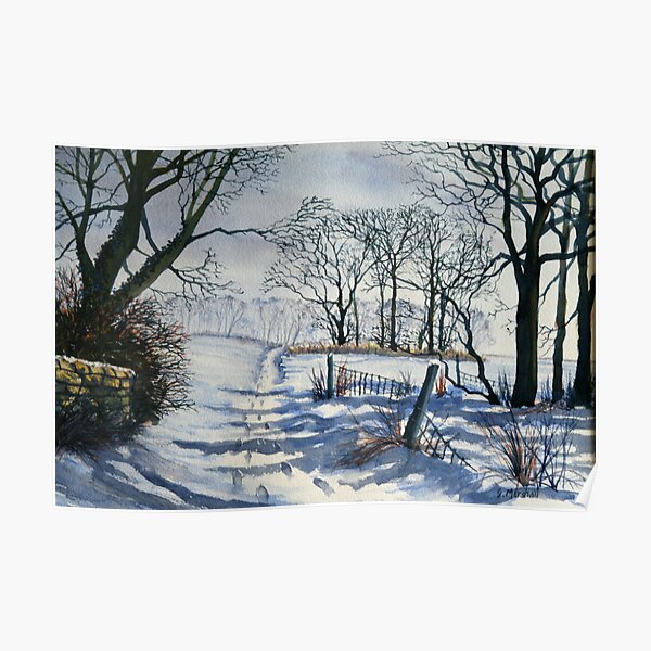 Winter Path to Dane's Dyke Poster