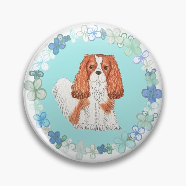 Item preview, Cavalier King Charles Spaniel - Blue Flower Garland  designed and sold by jollyinu.