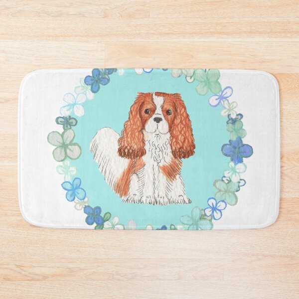 Item preview, Cavalier King Charles Spaniel - Blue Flower Garland  designed and sold by jollyinu.