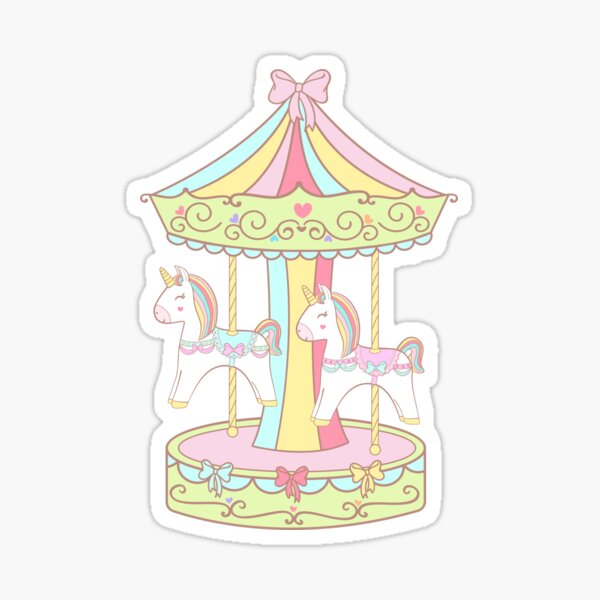 Carnival Carousel Unicorn Sticker