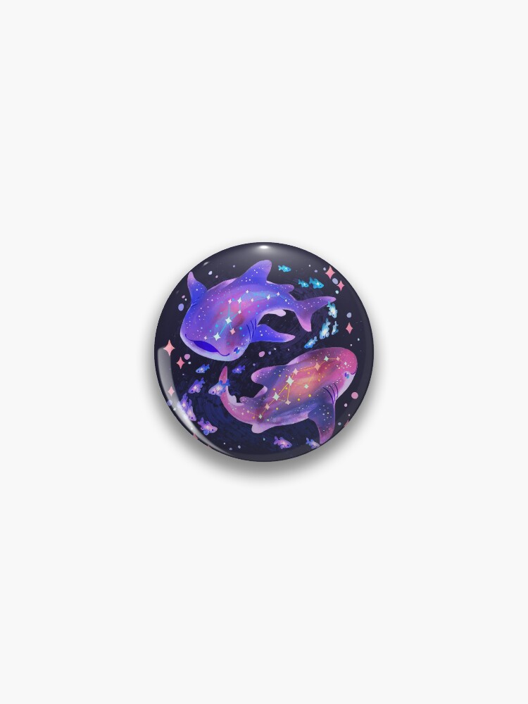 Thumbnail 1 of 3, Pin, Cosmic Whale Shark designed and sold by Requinoesis.