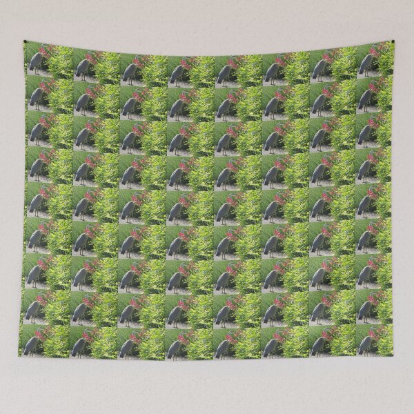 Item preview, Heron admiring the Valerian flowers in Herefordshire designed and sold by GoNatureDesigns.