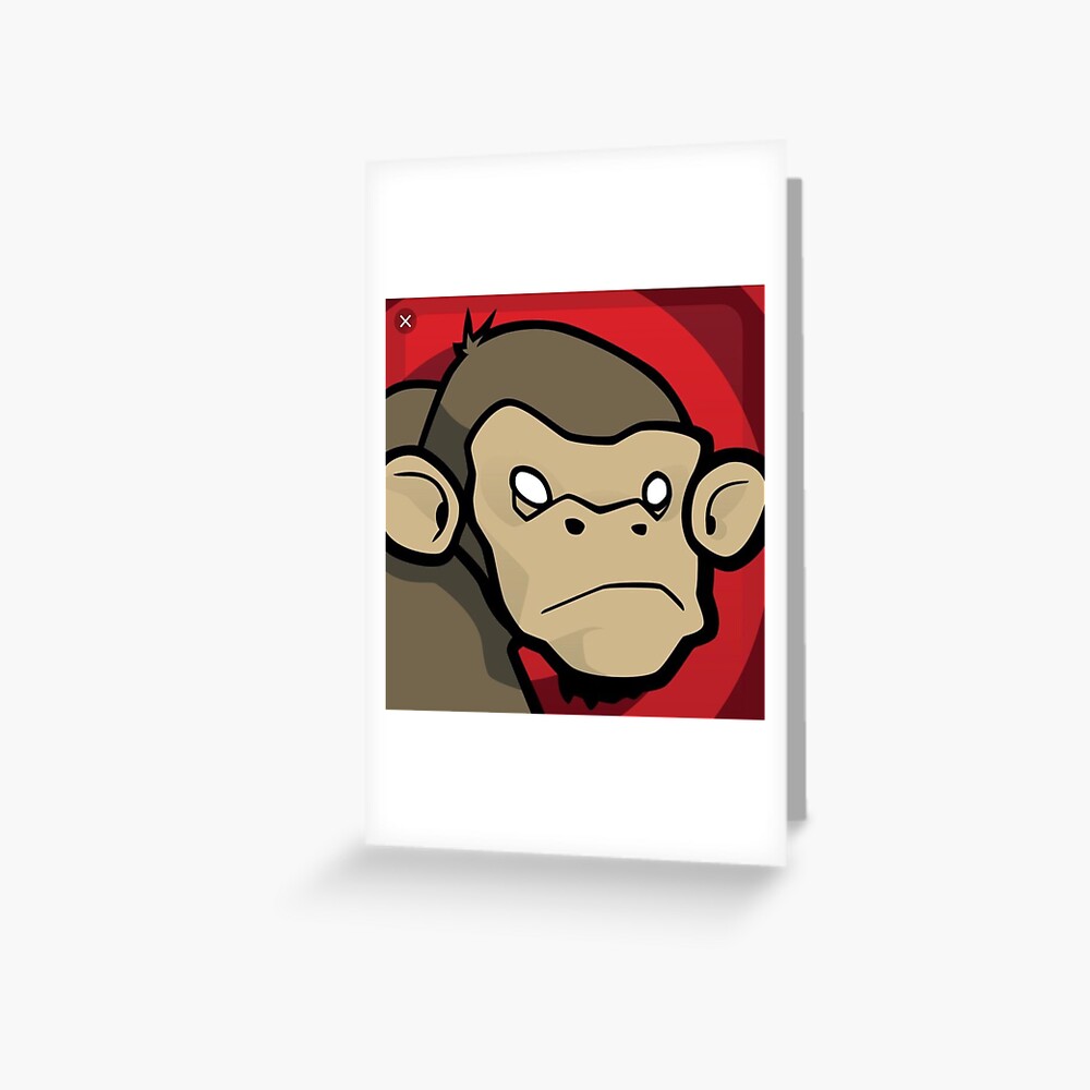 Monkey Gamerpic Greeting Card By Bleasheevor Redbubble