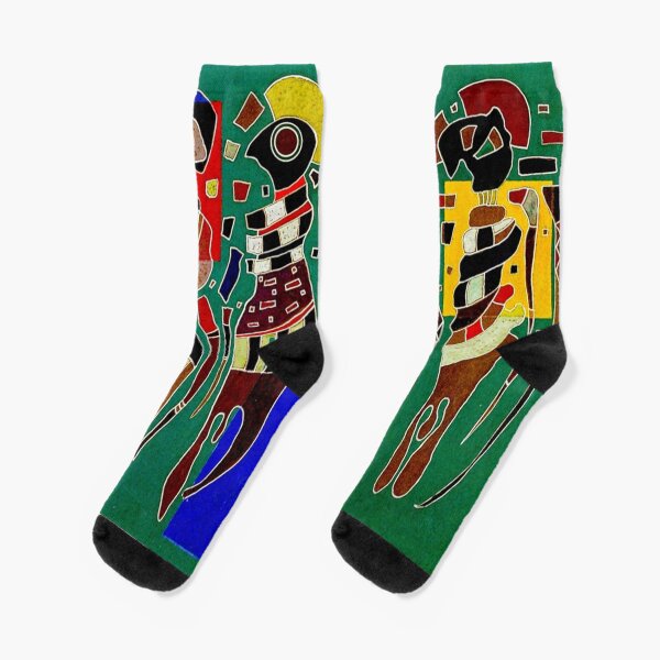 Kandinsky | "Vier Figuren auf drei Quadraten" | "4 figuren auf 3 quadraten" Socken