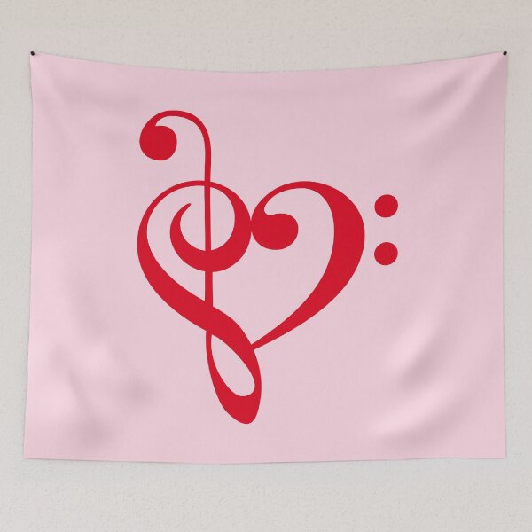 Item preview, I love music, red heart with music notes designed and sold by beakraus.