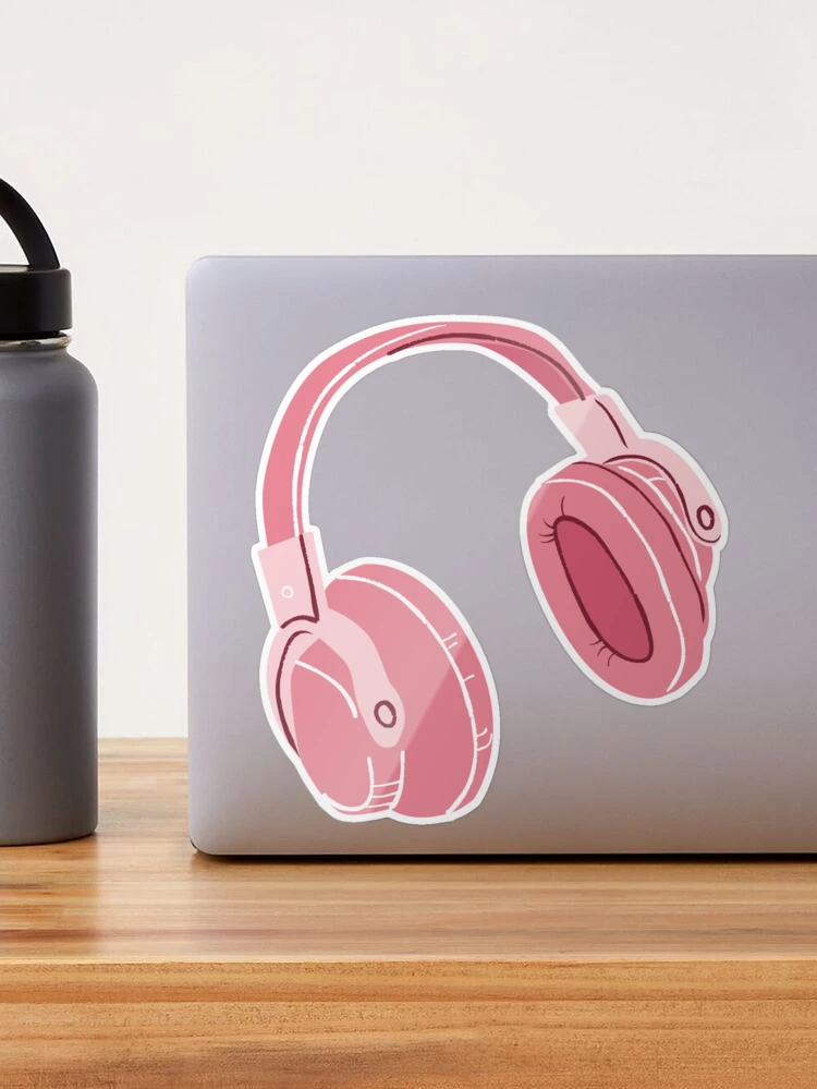 Pink Cute Music - Headphones  Sticker for Sale by KarolinaPaz