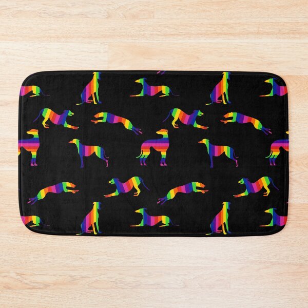Item preview, Greyt Greyhound Silhouettes - Rainbow Greys on Black designed and sold by GreytGraphicals.