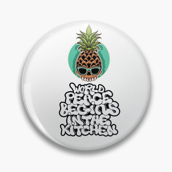 Item preview, Cool Pineapple Skull World Peace Begins In The Kitchen designed and sold by darknessjeff86.