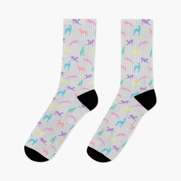 Item preview, Greyt Greyhound Silhouettes - Pastel Shades on Grey designed and sold by GreytGraphicals.