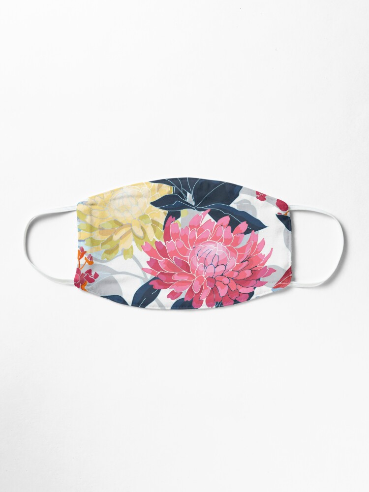 Download Colorful Flower Pattern Face Mask Stress Relief Pink Yellow Blue Floral Pattern Mask By Ayoubo123 Redbubble PSD Mockup Templates