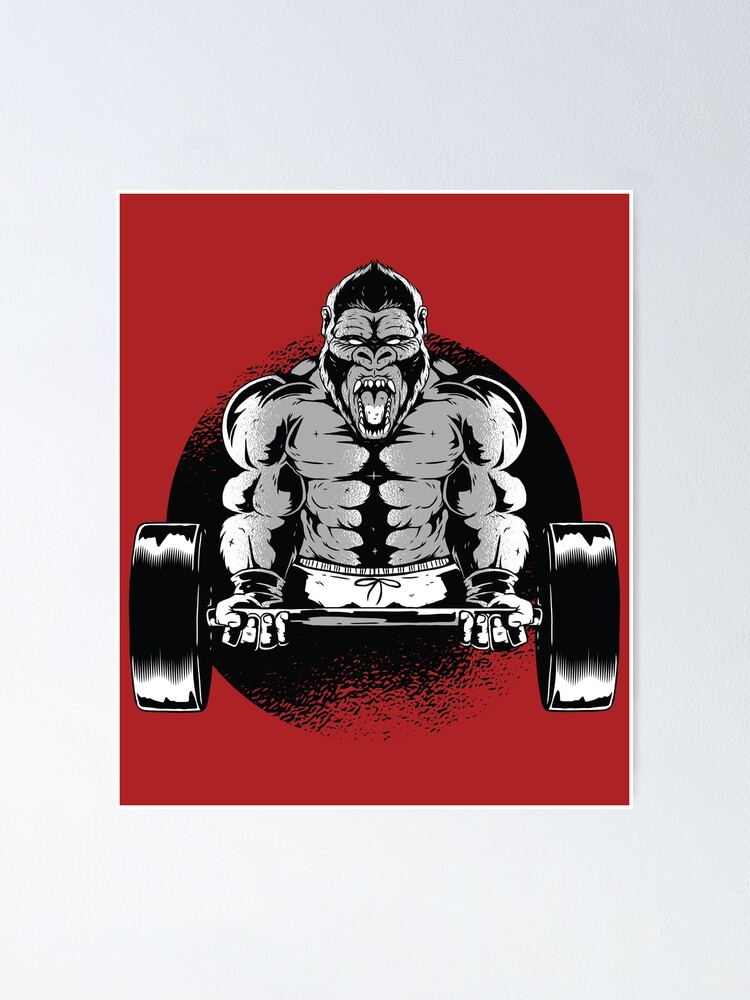 Strong ape gorilla gym workout bodybuilding fitness sport  Canvas