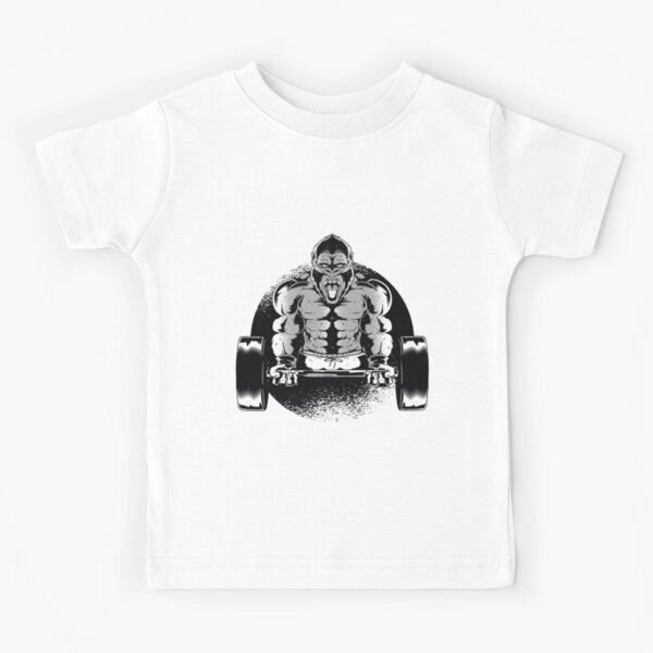 Strong ape gorilla gym concept  Kids T-Shirt for Sale by