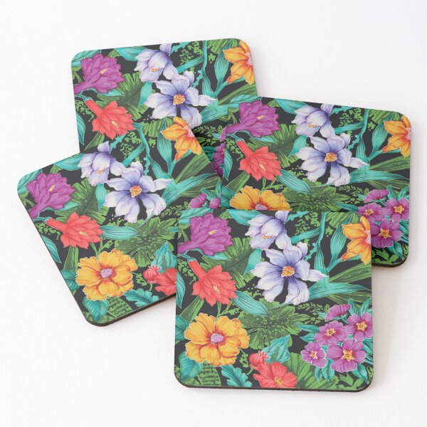 Item preview, Flower Spray Black Ground designed and sold by Leslie Rogers Todder.