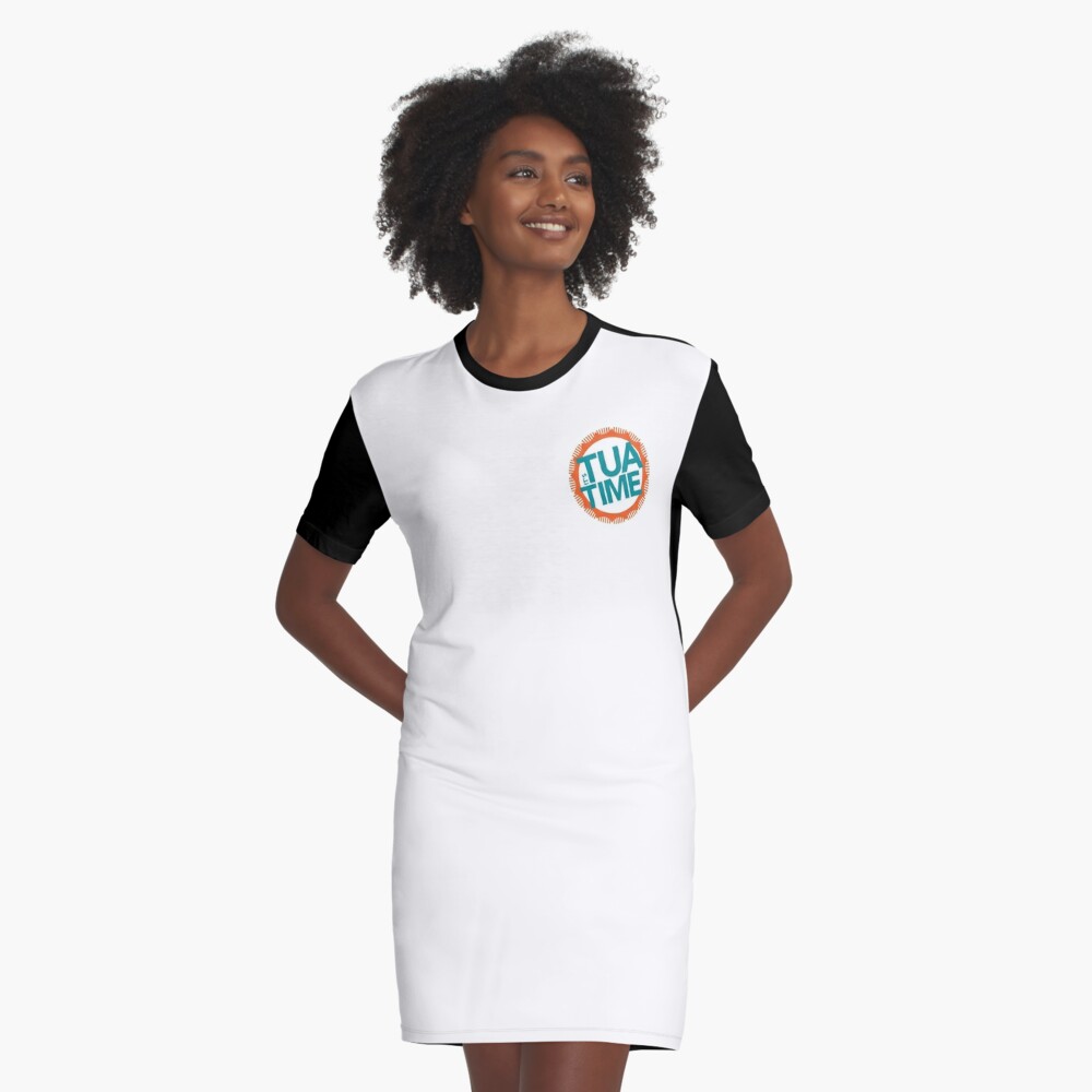 Miami Dolphins Women's V Neck T-shirt Dress Loose Casual Short Sleeve Dress  Gift