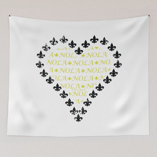 Item preview, Black and Gold NOLA Fleur de Lis Heart designed and sold by StudioBlack.